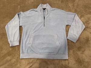 Juicy Couture Black Label Blue Velour Quarter-Zip Pullover Sweatshirt SIZE SMALL